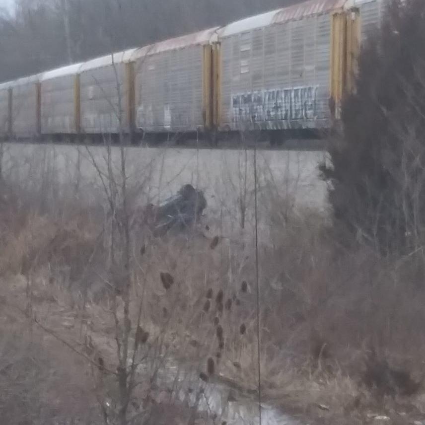 Emergency crews respond after train strikes vehicle in Austin, Indiana